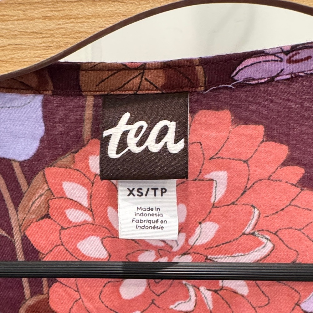 Tea Collection Purple and Red Floral Midi Dress - Picture 2 of 6
